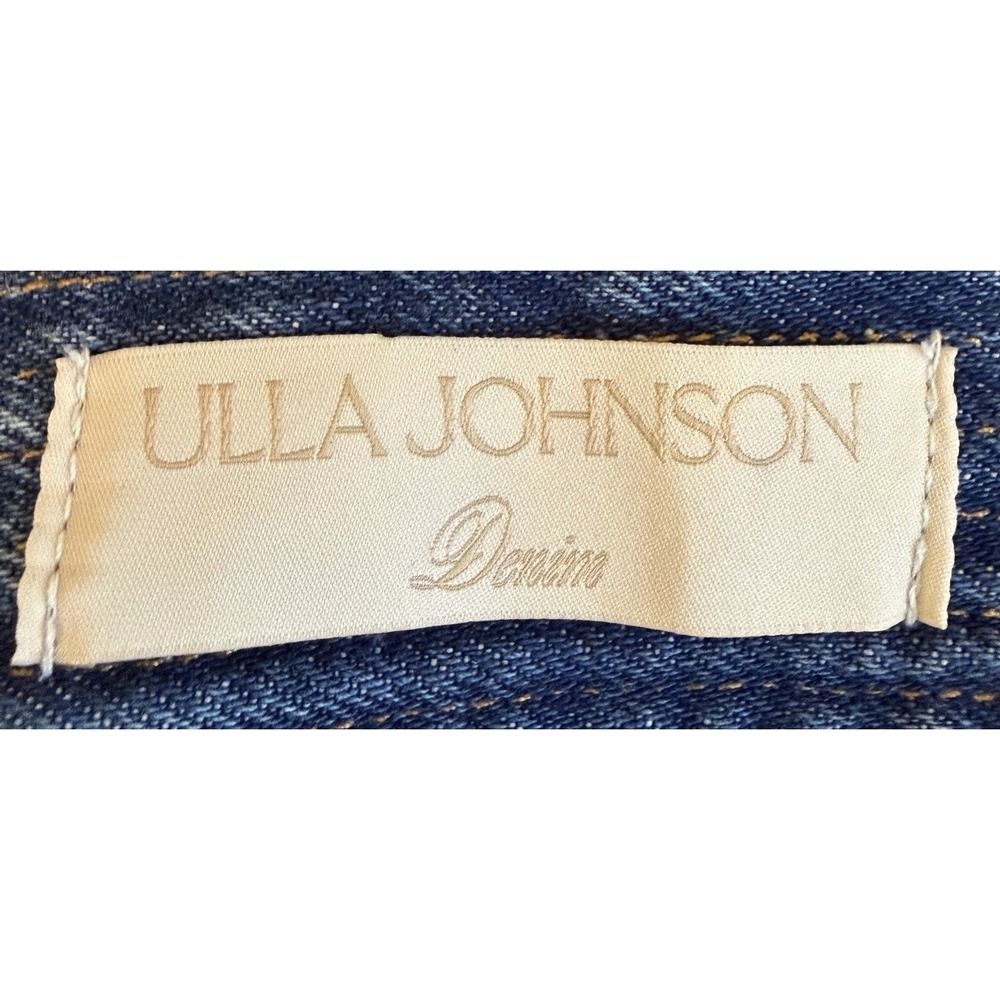 Ulla Johnson Astrid Denim Midi Skirt NWOT Retail $530 Frayed Waist Indigo Boho 4 - Picture 7 of 13